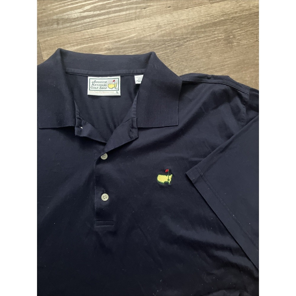 Augusta National Golf Shop Masters Polo Shirt Navy Mercerized Cotton Men's L
